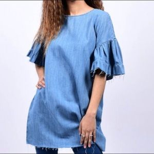 ZARA Denim Shirt Dress